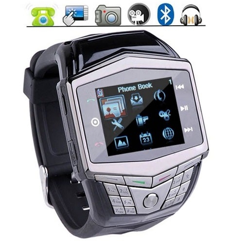 1.55 Inch Quad-Bands Super Slim TFT Touch Screen Watch Phone - Click Image to Close